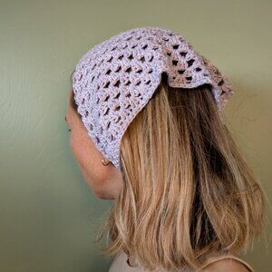 Lilac Cottagecore Bandana Boho Hair Scarf Head Wrap Soft Girl Dreamcore